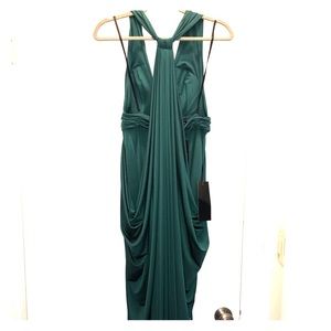 Bebe Grecian Style Gown - Emerald Green